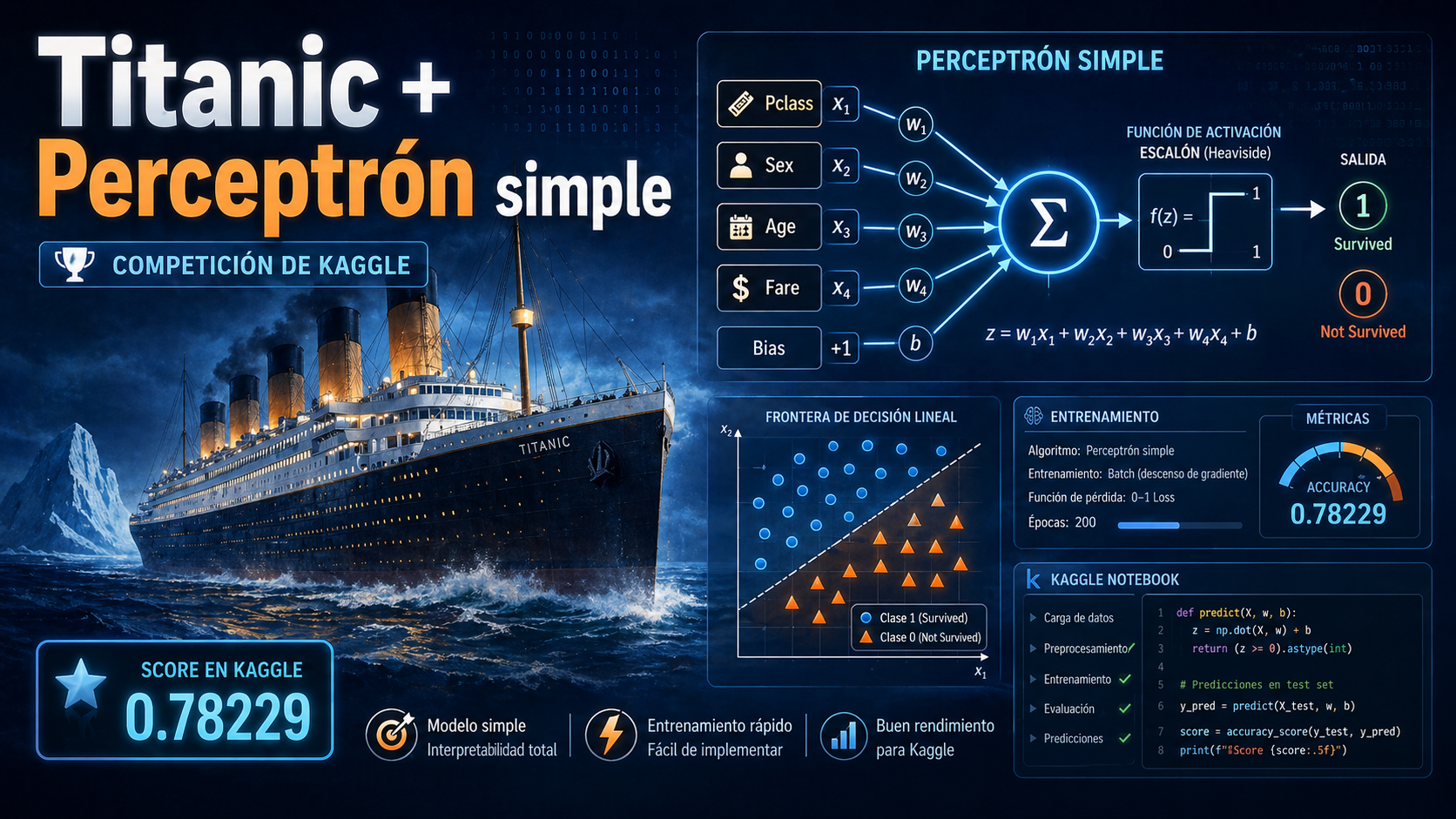 🚢Titanic + Perceptrón simple